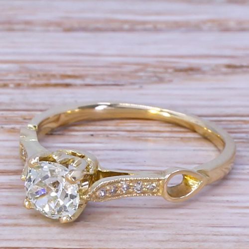 Art Deco 0.73 Carat Old Cut Diamond Engagement Ring, Circa 1915