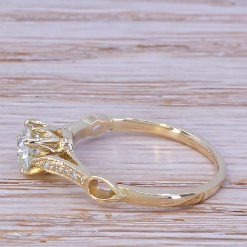 fig 2. Art Deco 0.73 Carat Old Cut Diamond Engagement Ring, circa 1915