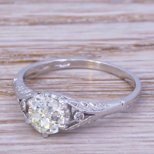 Art Deco 0.74 Carat Old Cut Diamond Engagement Ring, Circa 1925