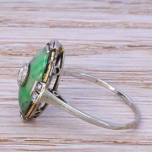fig 1. Art Deco Jadeite & Diamond Dress Ring, circa 1940