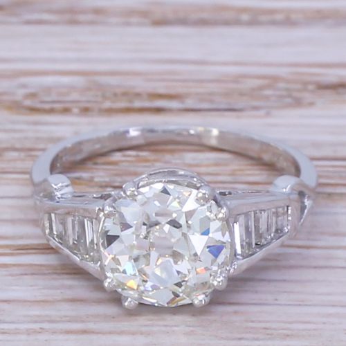 fig 1. Art Deco 1.80 Carat Old Cut Diamond Engagement Ring, circa 1930