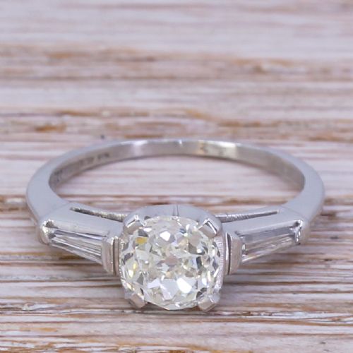 fig 1. Art Deco 1.25 Carat Old Cut Diamond Engagement Ring, circa 1925