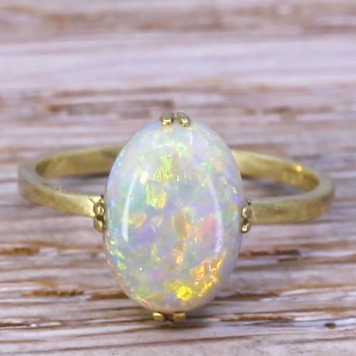 fig 1. Edwardian 1.50 Carat Opal Solitaire Ring, circa 1905