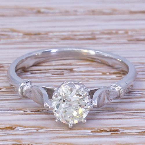 fig 1. Art Deco 0.73 Carat Old Cut Diamond Engagement Ring, circa 1935