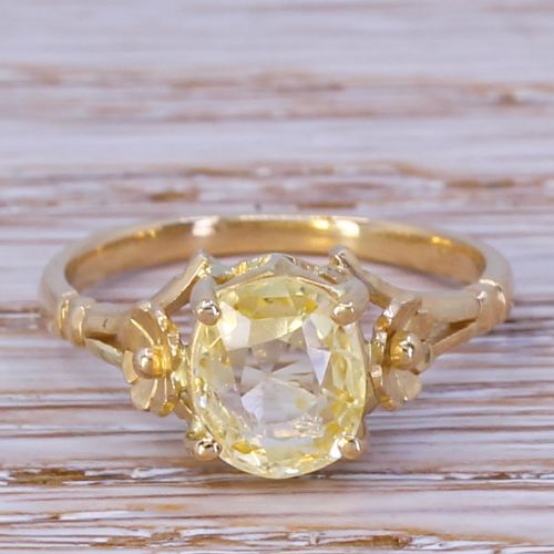 fig 1. Edwardian 1.82 Carat Natural Ceylon Yellow Sapphire Ring, circa 1905