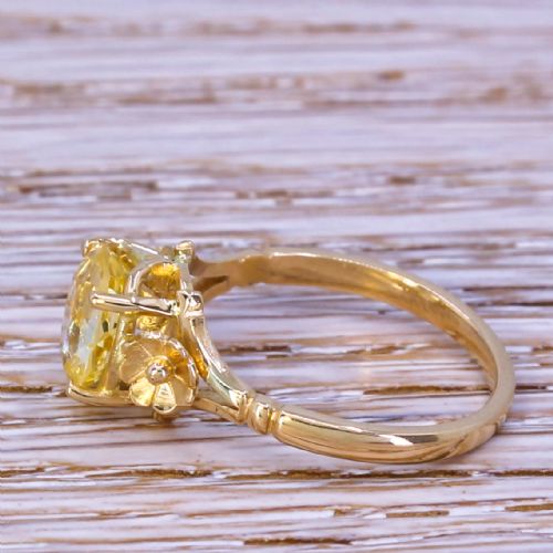 fig 2. Edwardian 1.82 Carat Natural Ceylon Yellow Sapphire Ring, circa 1905