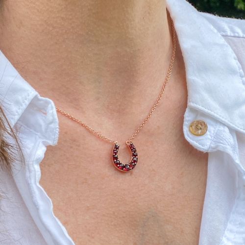 fig 1. Victorian Garnet Horseshoe Necklace, circa 1890