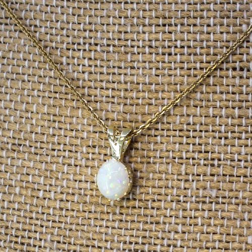Edwardian 1.01 Carat Opal Solitaire Pendant, Circa 1910