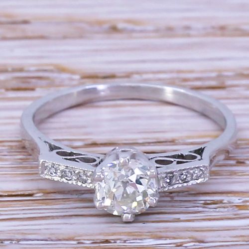fig 1. Art Deco 0.48 Carat Old Cut Diamond Engagement Ring, circa 1920