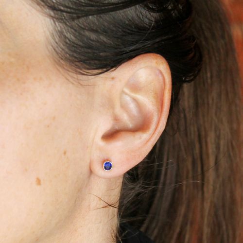 fig 1. Art Deco 0.40 Carat Natural Ceylon Sapphire Stud Earrings, circa 1920