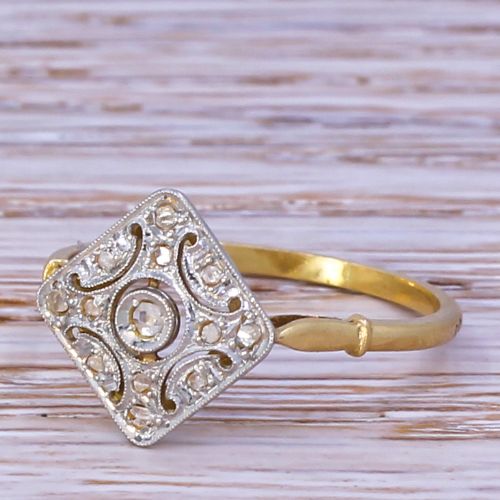 Art Deco Rose Cut Diamond Cluster Ring, Circa 1915