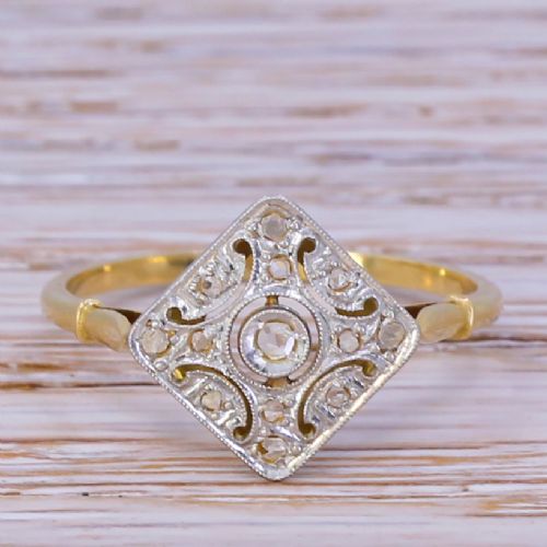 fig 1. Art Deco Rose Cut Diamond Cluster Ring, circa 1915