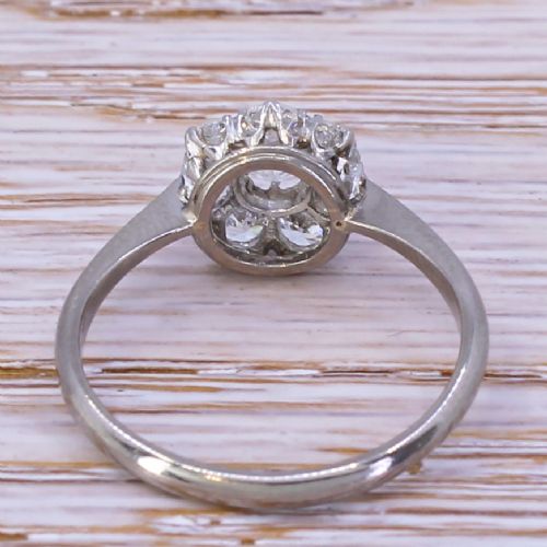 fig 3. Mid Century 0.90 Carat Transitional Cut Diamond Cluster Ring, circa 1955
