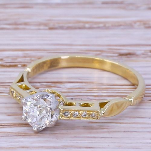 Art Deco 0.50 Carat Old Cut Diamond Engagement Ring, Circa 1920