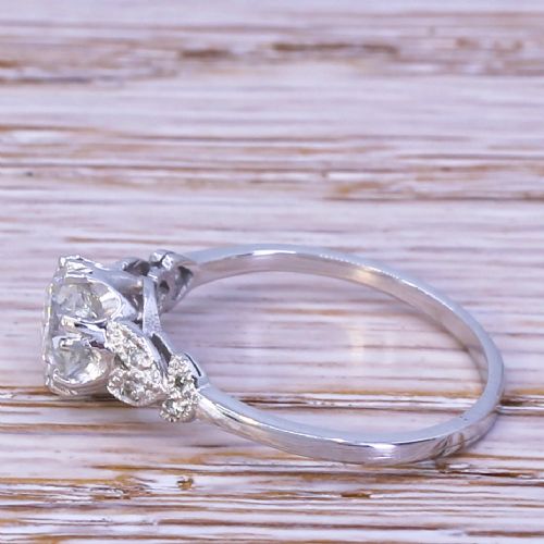 fig 2. Art Deco 0.98 Carat Old Cut Diamond Engagement Ring, circa 1940