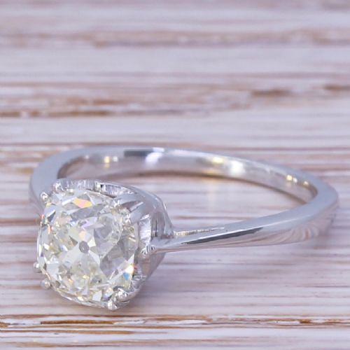 Art Deco 2.07 Carat Old Cut Diamond Engagement Ring, Circa 1930