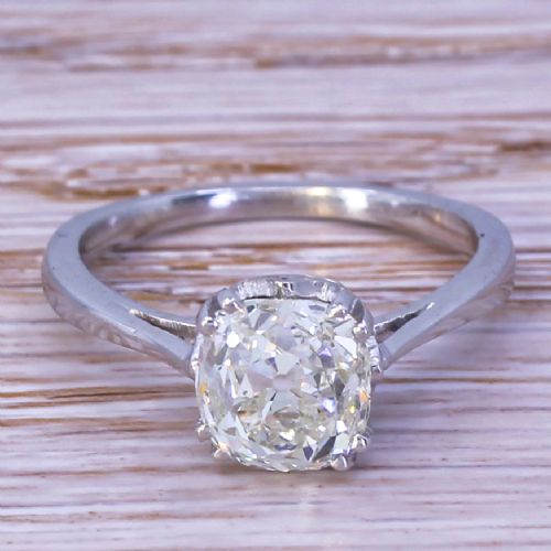 fig 1. Art Deco 2.07 Carat Old Cut Diamond Engagement Ring, circa 1930