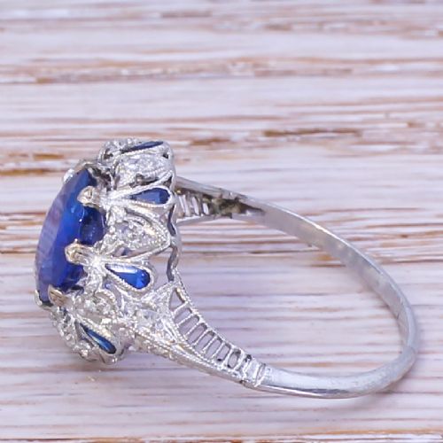 fig 2. Edwardian 2.56 Carat Natural Ceylon Sapphire Ring, circa 1910