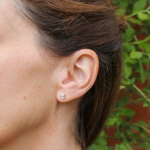 fig 1. Art Deco 0.60 Carat Old Cut Diamond Stud Earrings, circa 1920