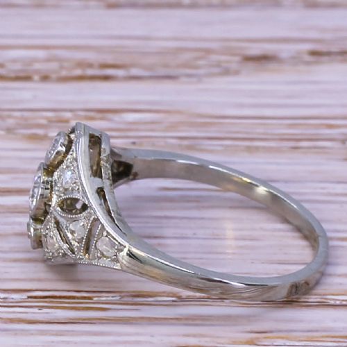 fig 2. Art Deco 0.27 Carat Old Cut Diamond Cluster Ring, circa 1925