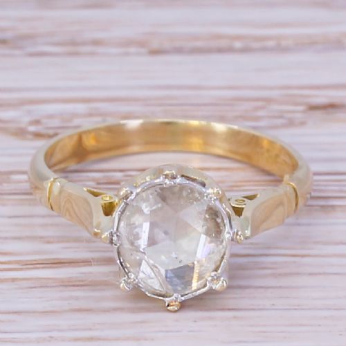 fig 1. Edwardian 0.50 Carat Rose Cut Diamond Solitaire Ring, circa 1905