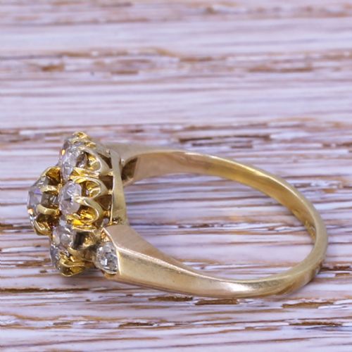fig 2. Victorian 1.65 Carat Old Cut Diamond Cluster Ring, circa 1900