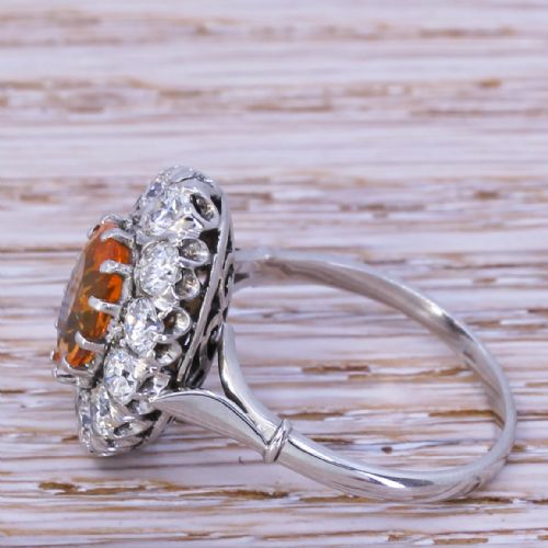 fig 2. Mid Century 1.60 Carat Fire Opal & 2.00 Carat Diamond Ring, circa 1960
