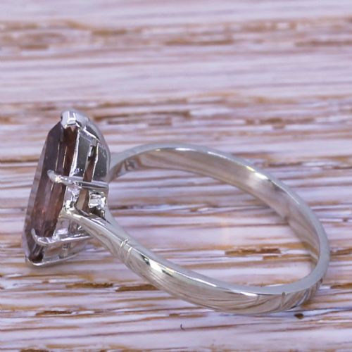 fig 2. Mid Century 2.17 Carat Natural Marquise Cut Sapphire Solitaire Ring, circa 1965