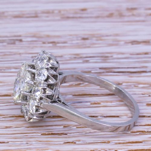 fig 2. Edwardian 2.60 Old Cut Diamond Cluster Ring, circa 1910