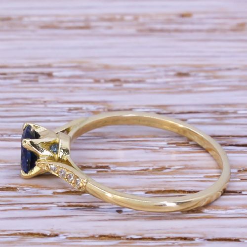 fig 2. Art Deco 0.44 Carat Natural Sapphire Solitaire Ring, circa 1920