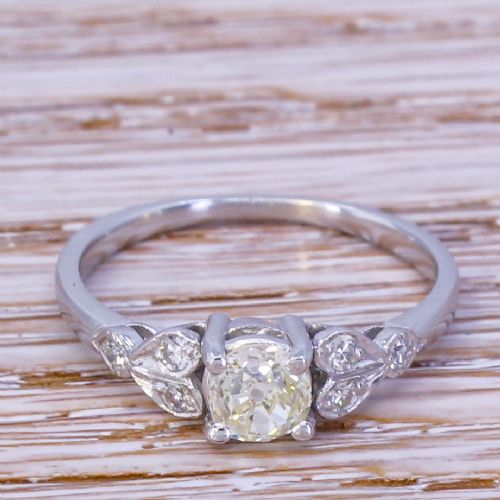 fig 1. Art Deco 0.57 Carat Old Cut Diamond Engagement Ring, circa 1930