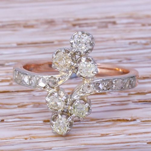 fig 1. Art Nouveau 0.72 Carat Old Cut Diamond Ring, circa 1910