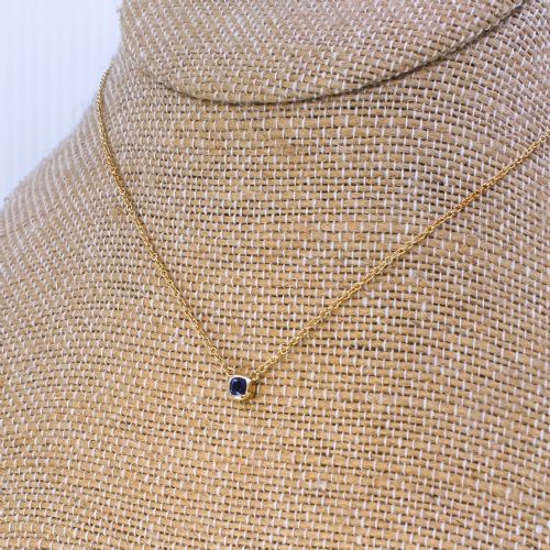 Art Deco 0.25 Carat Natural Sapphire Solitaire Pendant, Circa 1920