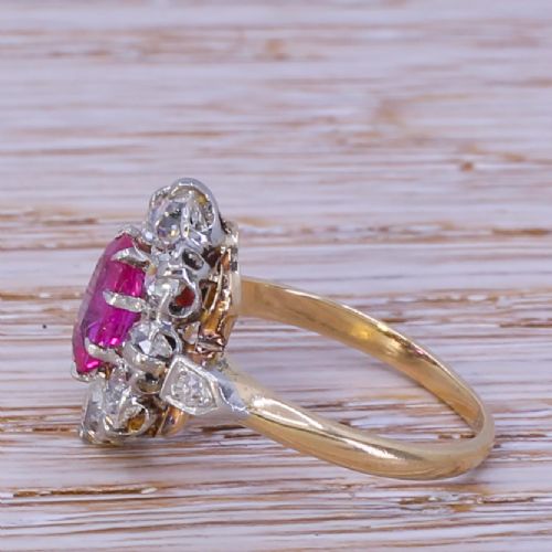 fig 2. Art Deco 0.90 Carat Mogok Burmese Ruby & Old Cut Diamond Ring, circa 1920