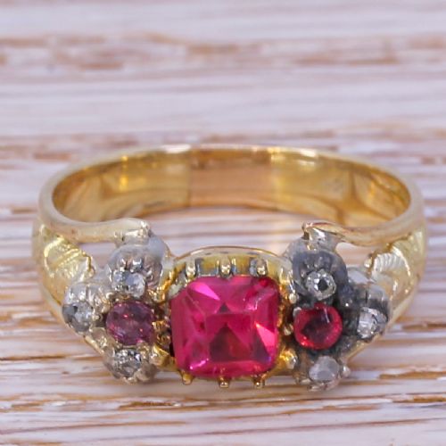 fig 1. Georgian 0.98 Carat Spinel & Diamond Ring, circa 1800