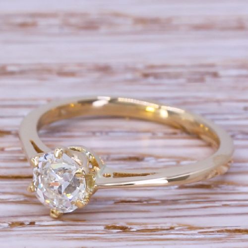 Art Deco 0.81 Carat Old Cut Diamond Engagement Ring, Circa 1925