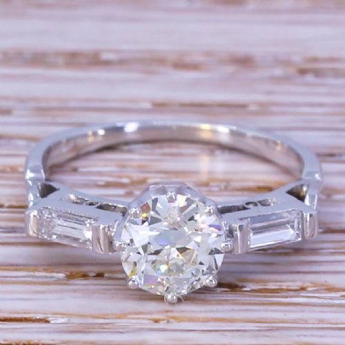 fig 1. Art Deco 1.02 Carat Old Cut Diamond Engagement Ring, circa 1940
