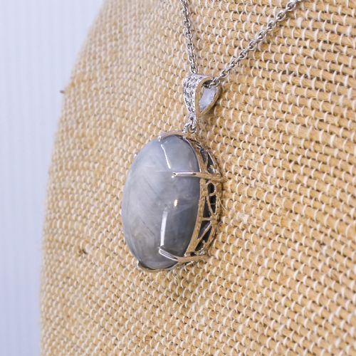 EDWARDIAN 4884 CARAT NATURAL GREY STAR SAPPHIRE PENDANT CIRCA 1910 - ADDITIONAL PHOTO 3