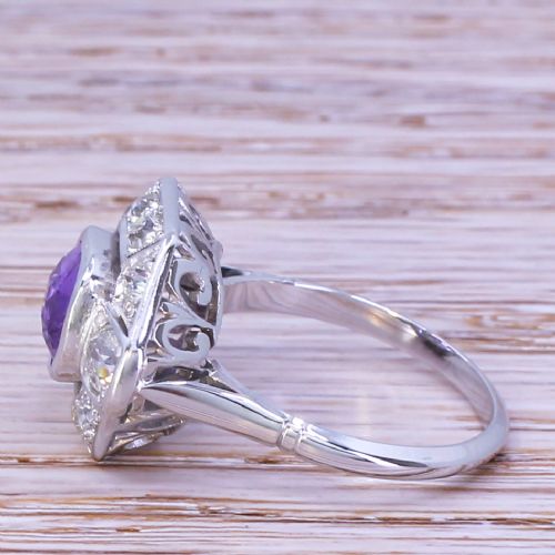 fig 2. Art Deco 2.05 Carat Natural Purple Sapphire & Diamond Ring, circa 1935