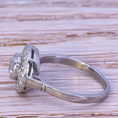 fig 2. Art Deco 0.81 Carat Old Cut Diamond Target Cluster Ring, circa 1930