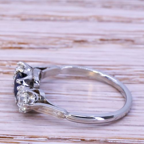 fig 2. Art Deco 0.51 Carat Sapphire & 0.57 Carat Diamond Trilogy Ring, circa 1935