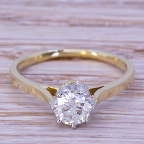fig 1. Art Deco 0.71 Carat Old Cut Diamond Engagement Ring, circa 1930