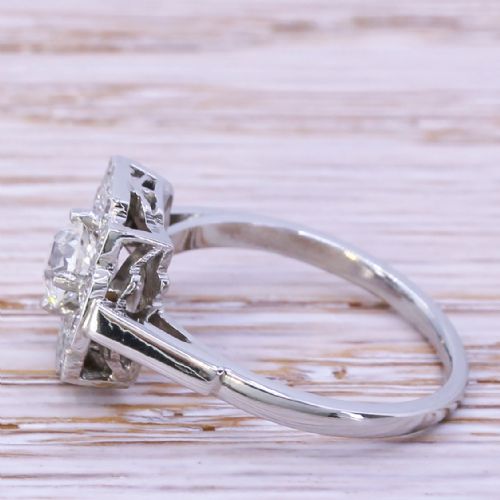 fig 2. Art Deco 0.92 Carat Old Cut Diamond Cluster Ring, circa 1935