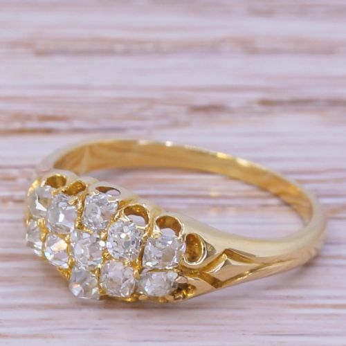 Victorian 0.98 Carat Old Cut Diamond Cluster Ring, Circa 1880