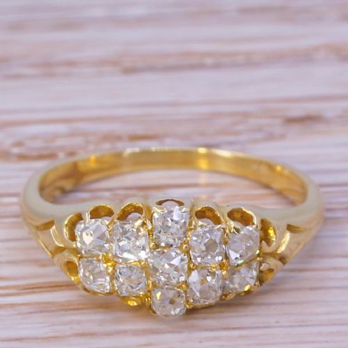 fig 1. Victorian 0.98 Carat Old Cut Diamond Cluster Ring, circa 1880