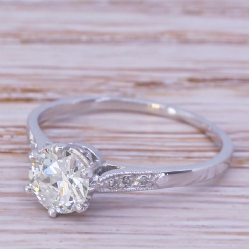 Art Deco 0.76 Carat Old Cut Diamond Engagement Ring, Circa 1930