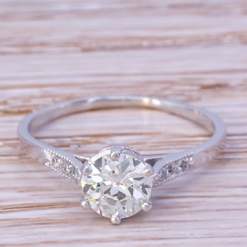 fig 1. Art Deco 0.76 Carat Old Cut Diamond Engagement Ring, circa 1930