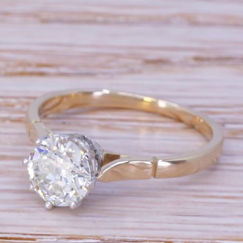 Art Deco 1.00 Carat Old Cut Diamond Engagement Ring, Circa 1925