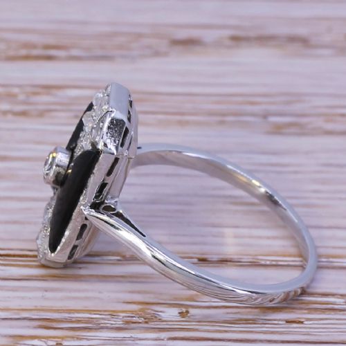 fig 2. Mid Century Onyx & Diamond Ring, circa 1950