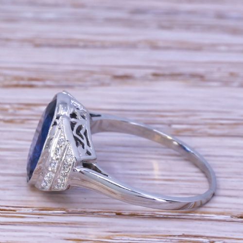 fig 2. Art Deco 3.89 Carat Burmese Sapphire & Diamond Ring, circa 1920